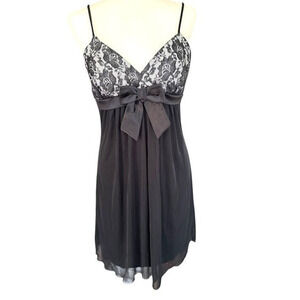 Taboo Womens Y2K Whimsigoth Babydoll Mini Dress Size XL Black Fairy Grunge HOCO